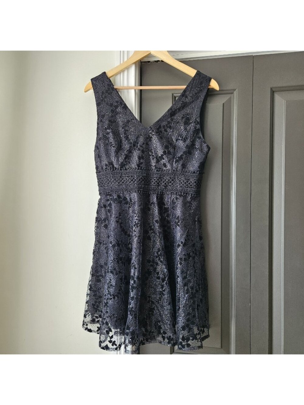 Altard State Y2K Coquette Black Lace Skater Dress Fairy Grunge Homecoming Party